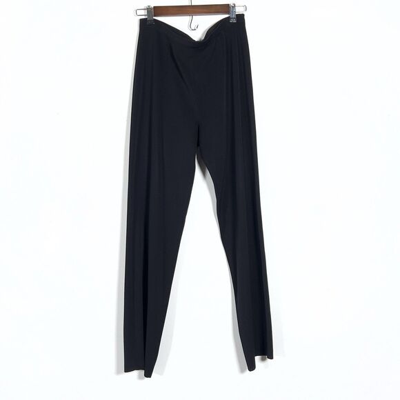 Misook Nancy Pull On Knit Pants Womens Sz M Black Straight Leg Elastic Waist - Picture 2 of 14